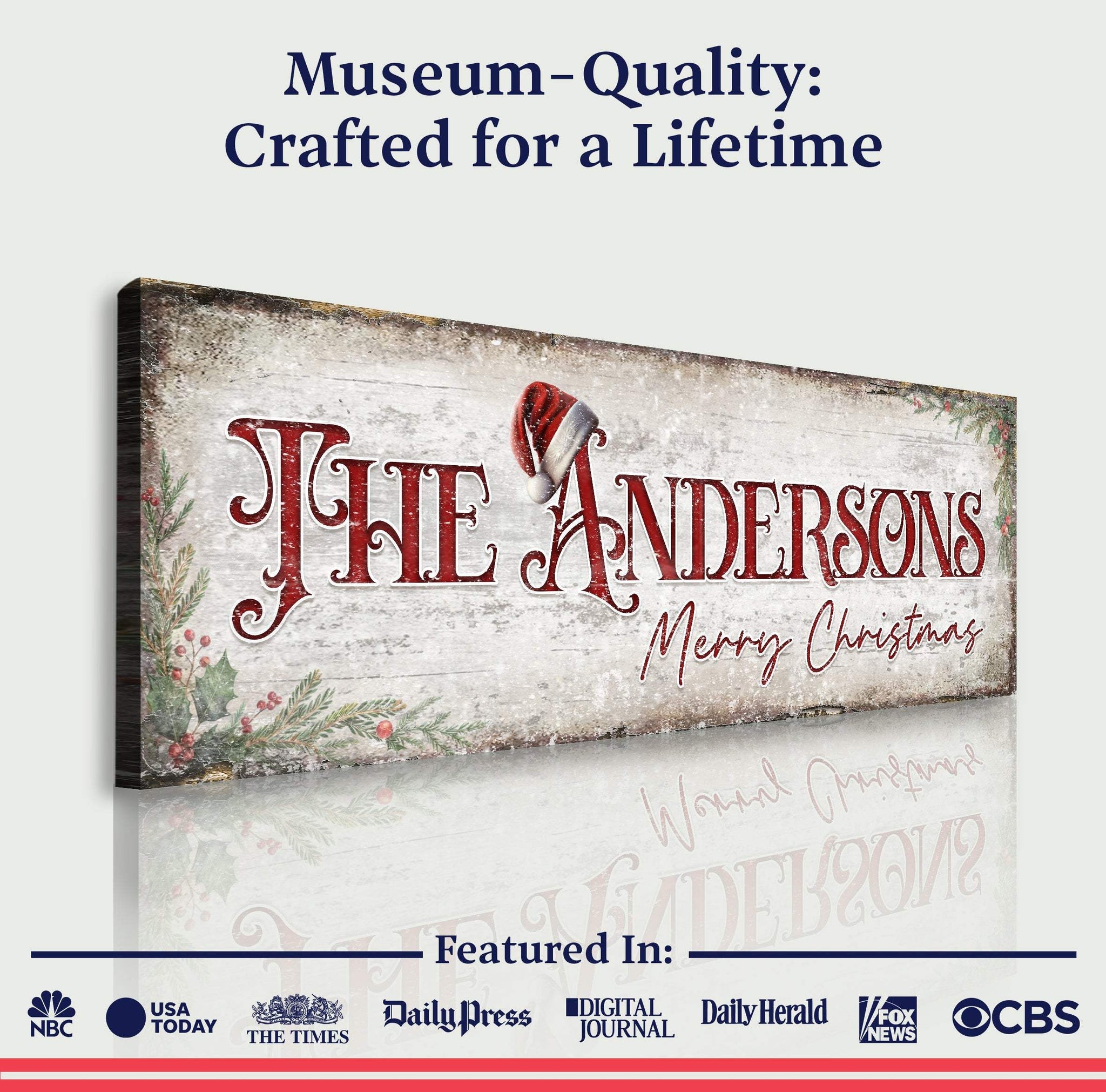 Christmas Family Name Sign II - Tailored Canvases - Flyclothing LLC