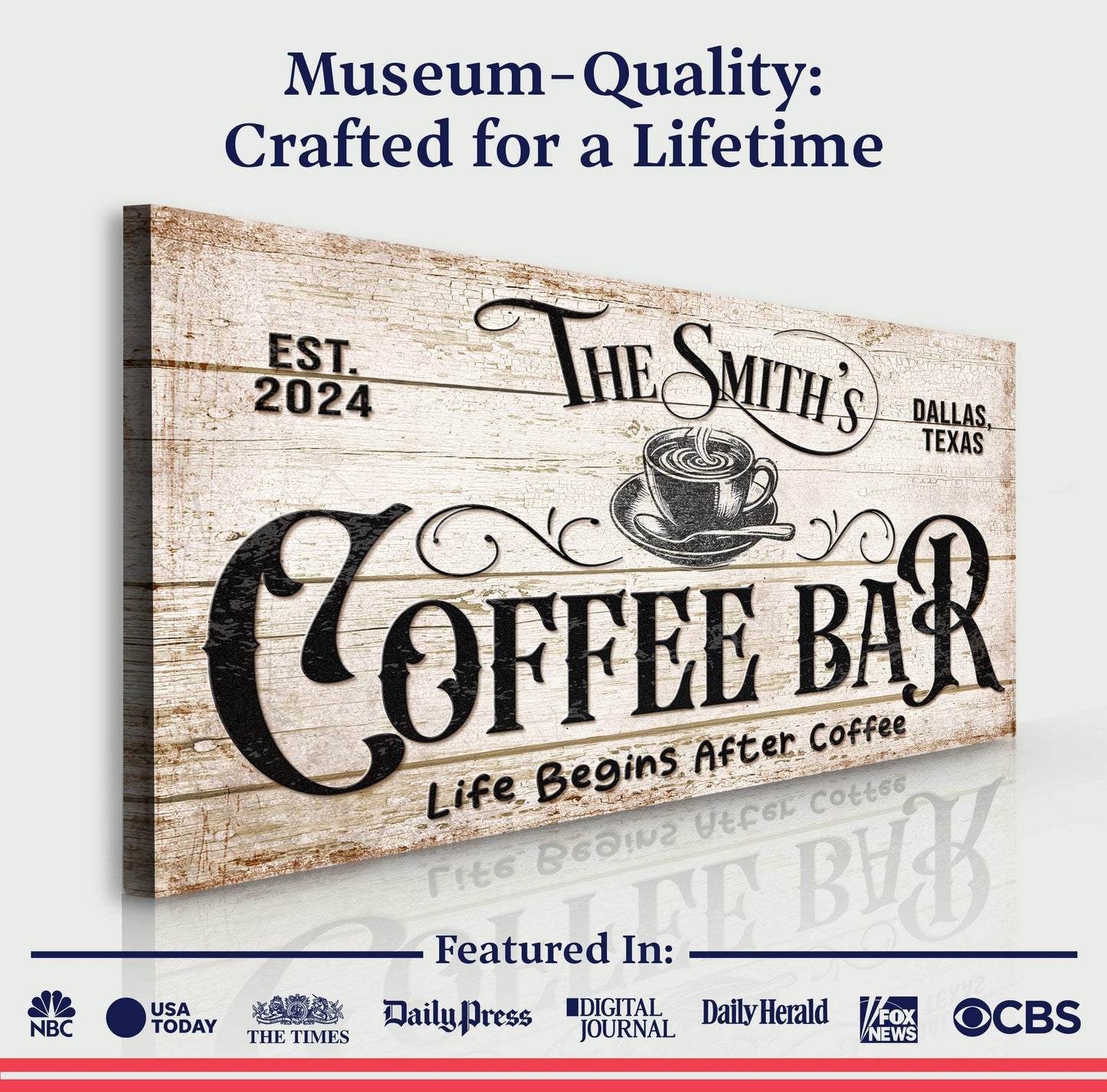 Personalized Coffee Bar Sign IV - Tailored Canvases - Flyclothing LLC