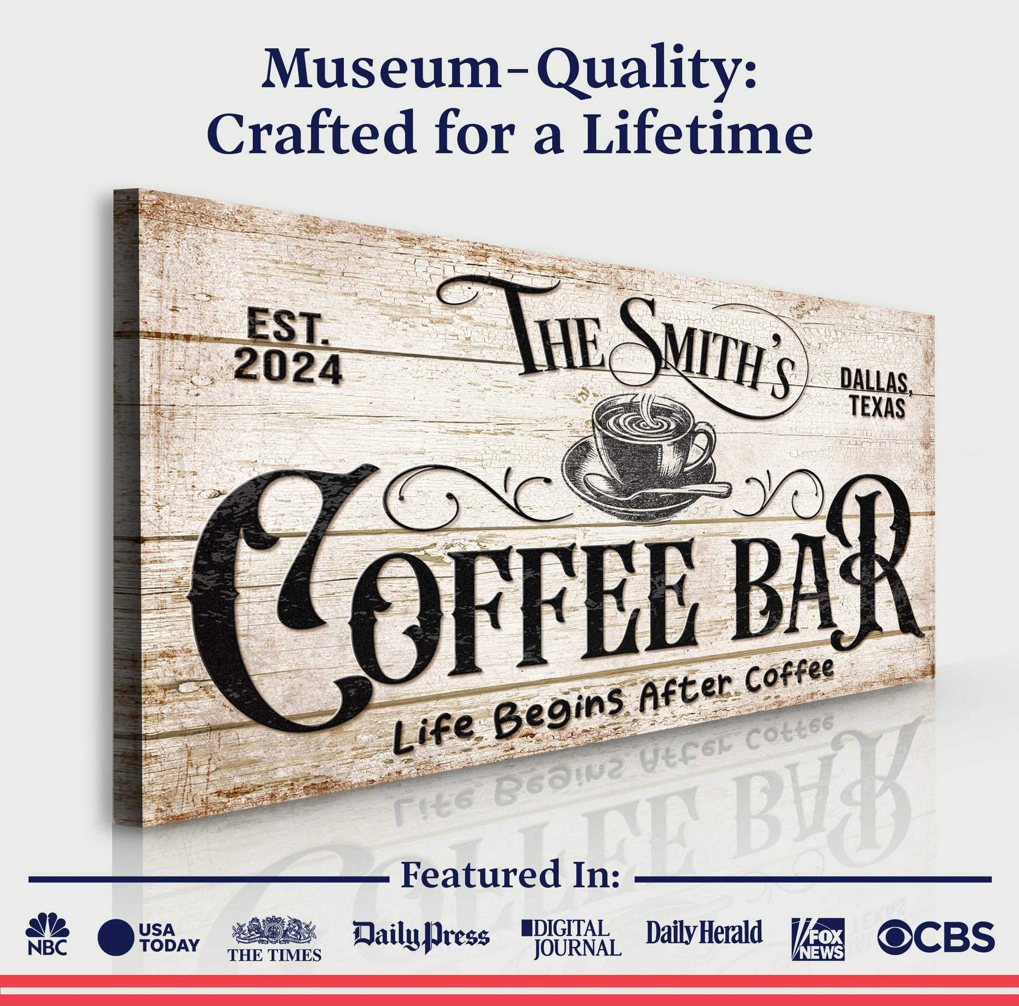 Personalized Coffee Bar Sign IV - Tailored Canvases - Flyclothing LLC