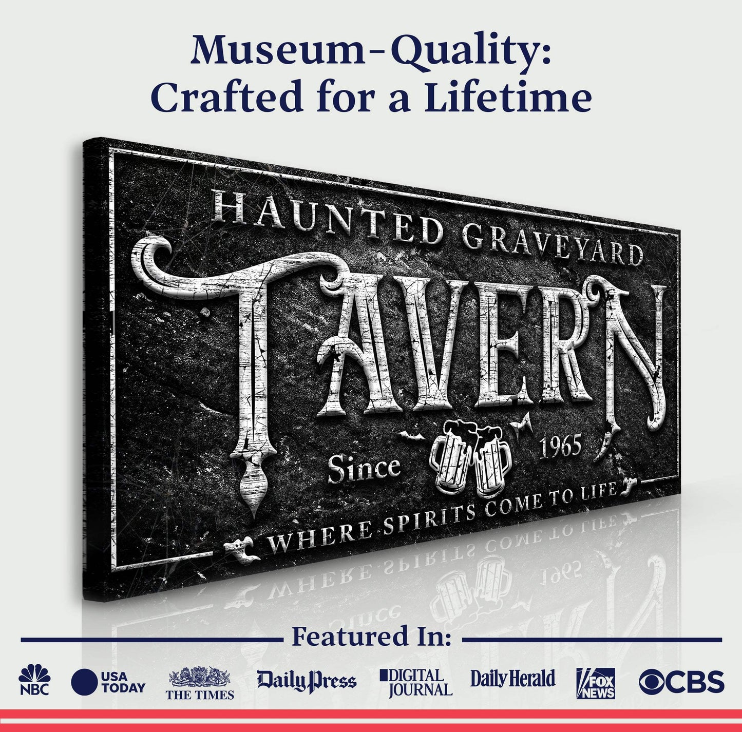 Haunted Graveyard Tavern Halloween Sign II - Tailored Canvases - Flyclothing LLC