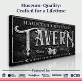 Haunted Graveyard Tavern Halloween Sign II - Tailored Canvases - Flyclothing LLC