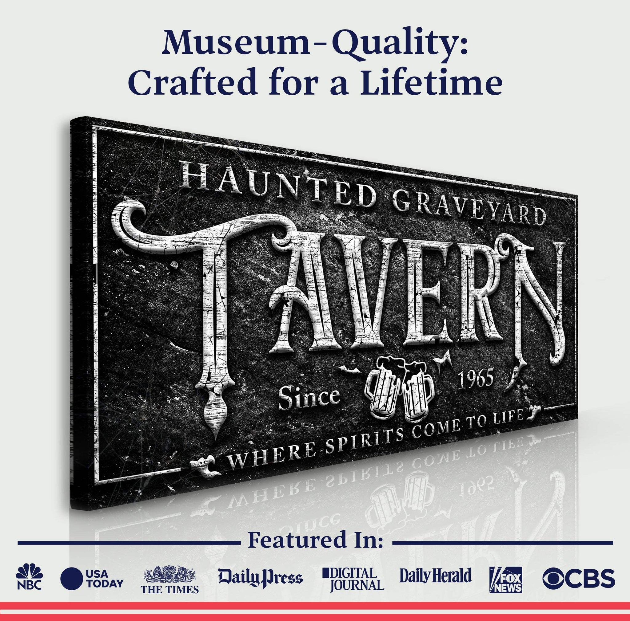 Haunted Graveyard Tavern Halloween Sign II - Tailored Canvases - Flyclothing LLC