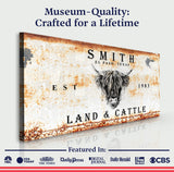 Land And Cattle Rustic Sign III - Tailored Canvases - Flyclothing LLC