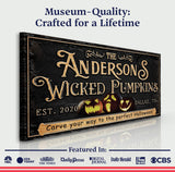Personalized Wicked Pumpkins Halloween Sign - Tailored Canvases - Flyclothing LLC