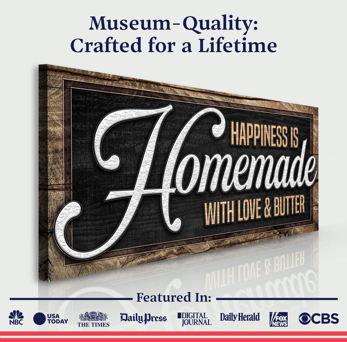 Happiness Is Homemade With Love And Butter Sign II - Tailored Canvases - Flyclothing LLC