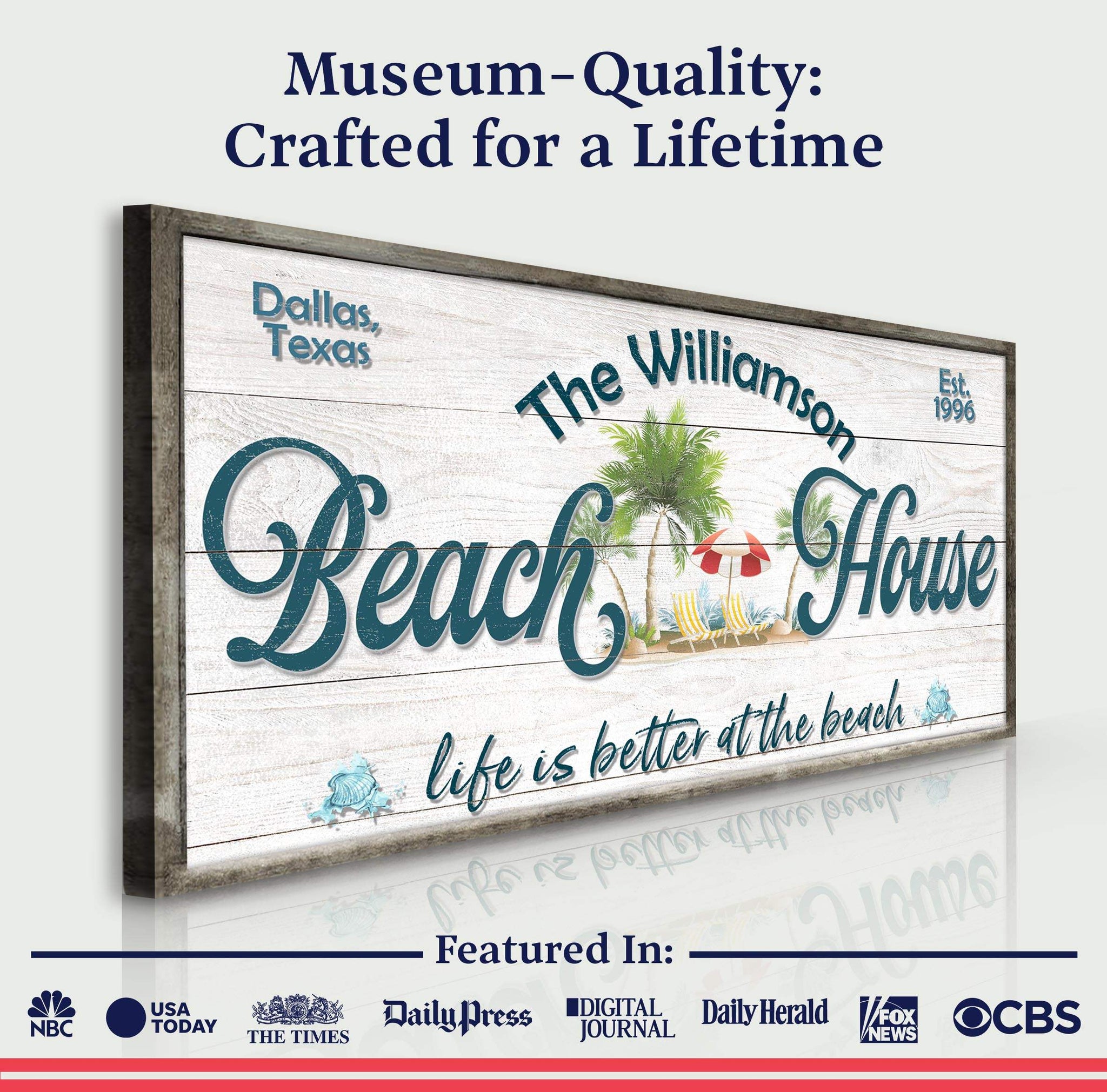 Personalized Beach House Sign III - Tailored Canvases - Flyclothing LLC