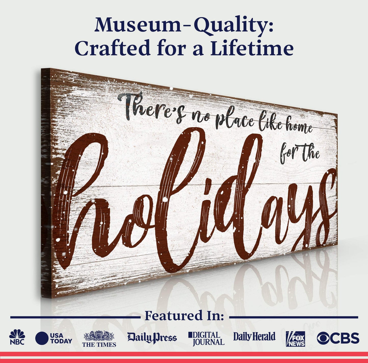 There's No Place Like Home for The Holidays Christmas Sign - Tailored Canvases - Flyclothing LLC