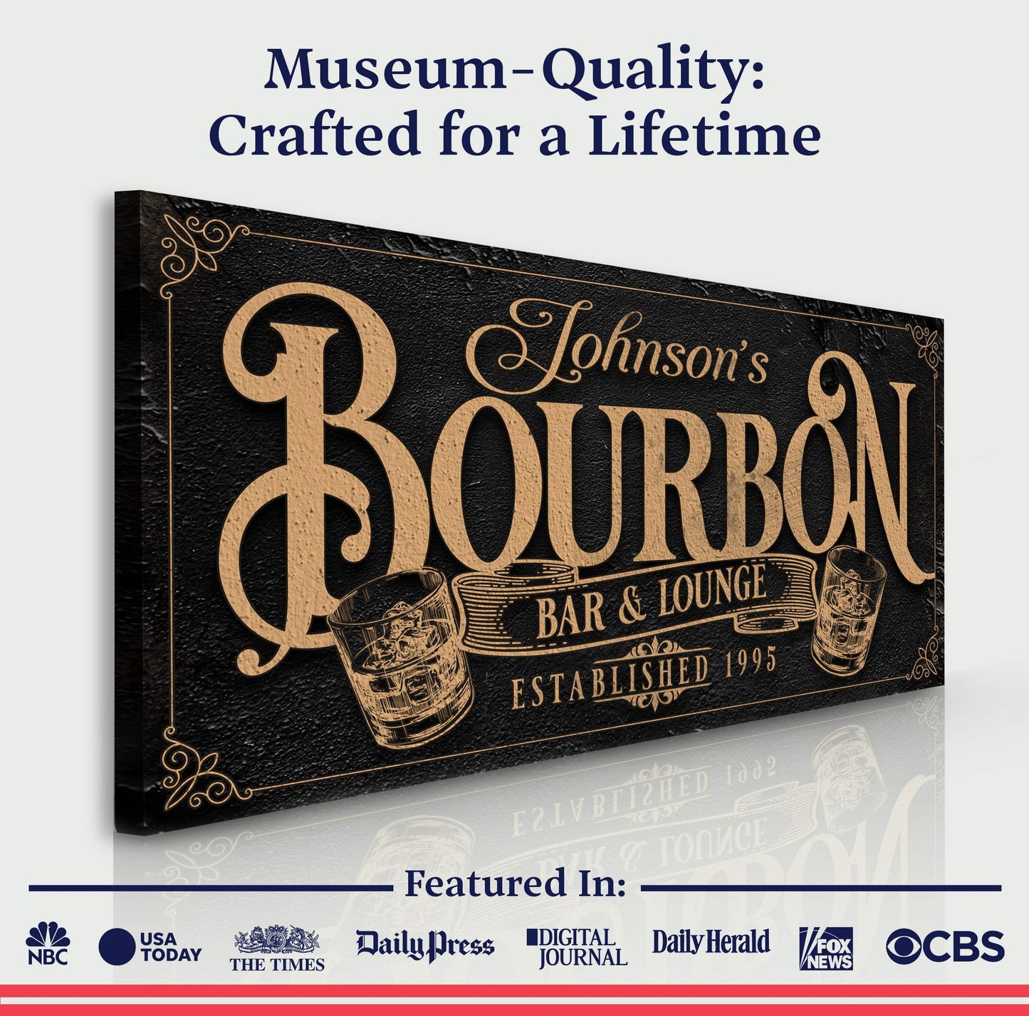 Personalized Bourbon Bar Sign II - Tailored Canvases - Flyclothing LLC