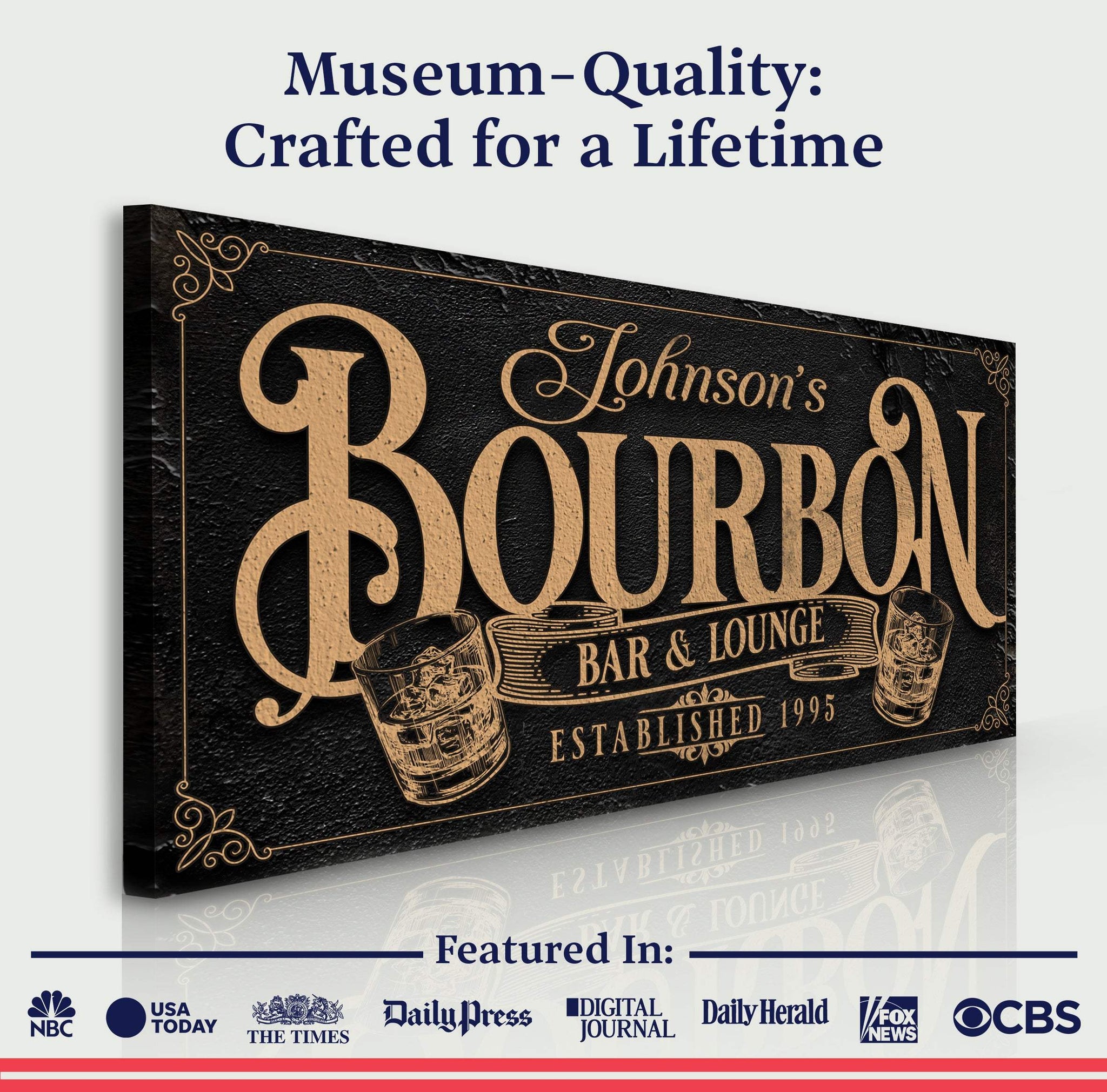 Personalized Bourbon Bar Sign II - Tailored Canvases - Flyclothing LLC