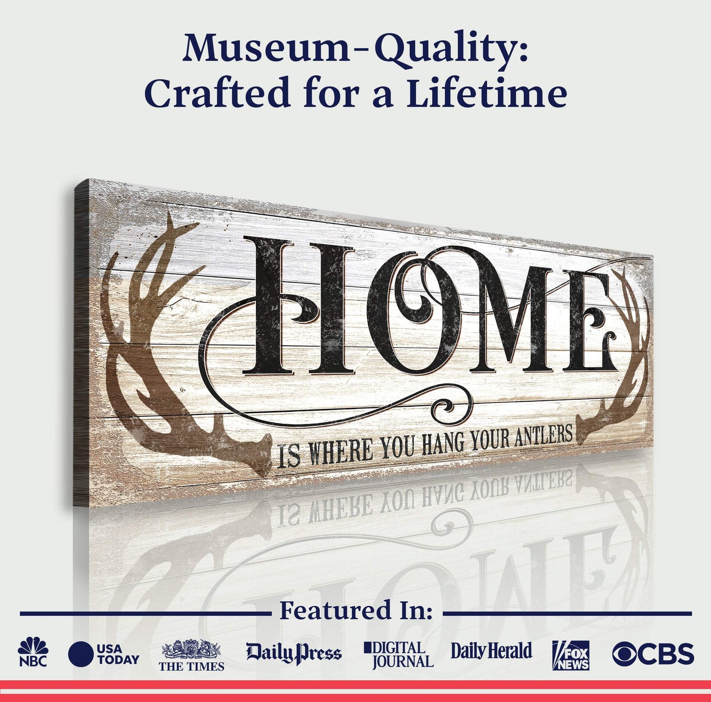 Home Is Where You Hang Your Antlers Sign II - Tailored Canvases - Flyclothing LLC