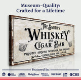 Personalized Whiskey and Cigar Bar Sign - Tailored Canvases - Flyclothing LLC