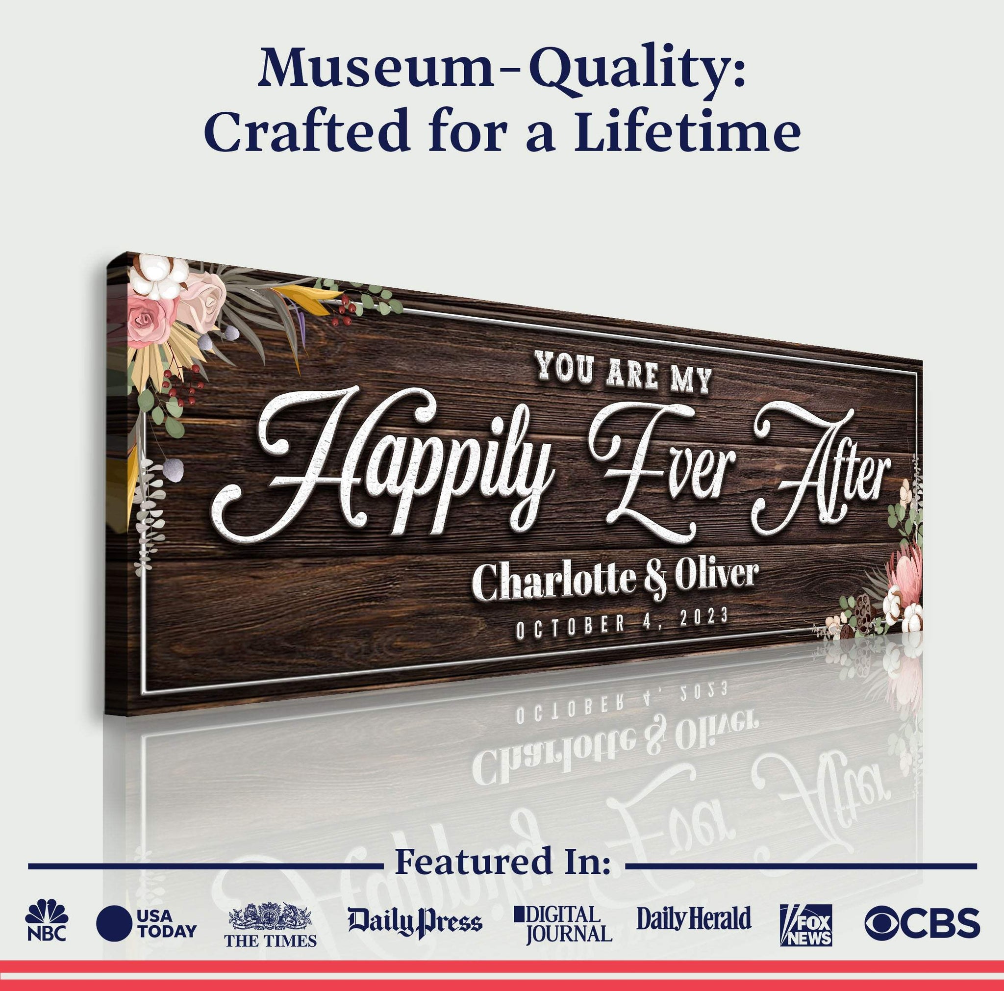 Personalized Happily Ever After Couple Sign - Tailored Canvases - Flyclothing LLC