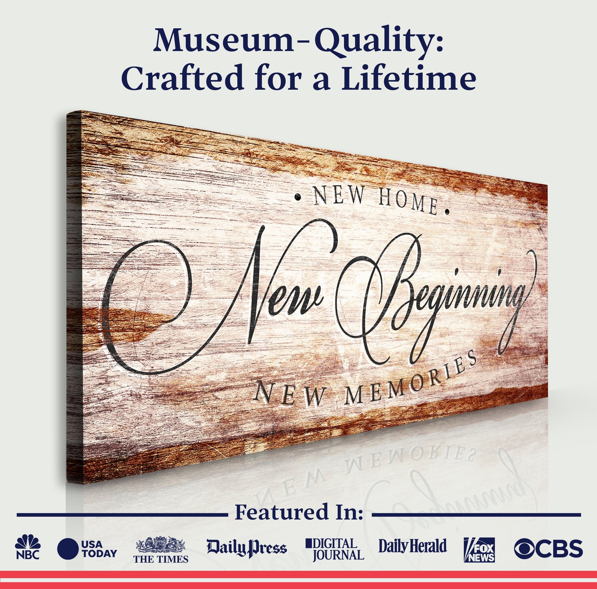 New Home New Beginning New Memories Sign IV - Tailored Canvases - Flyclothing LLC