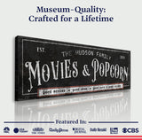 Personalized Movies & Popcorn Sign II - Tailored Canvases - Flyclothing LLC