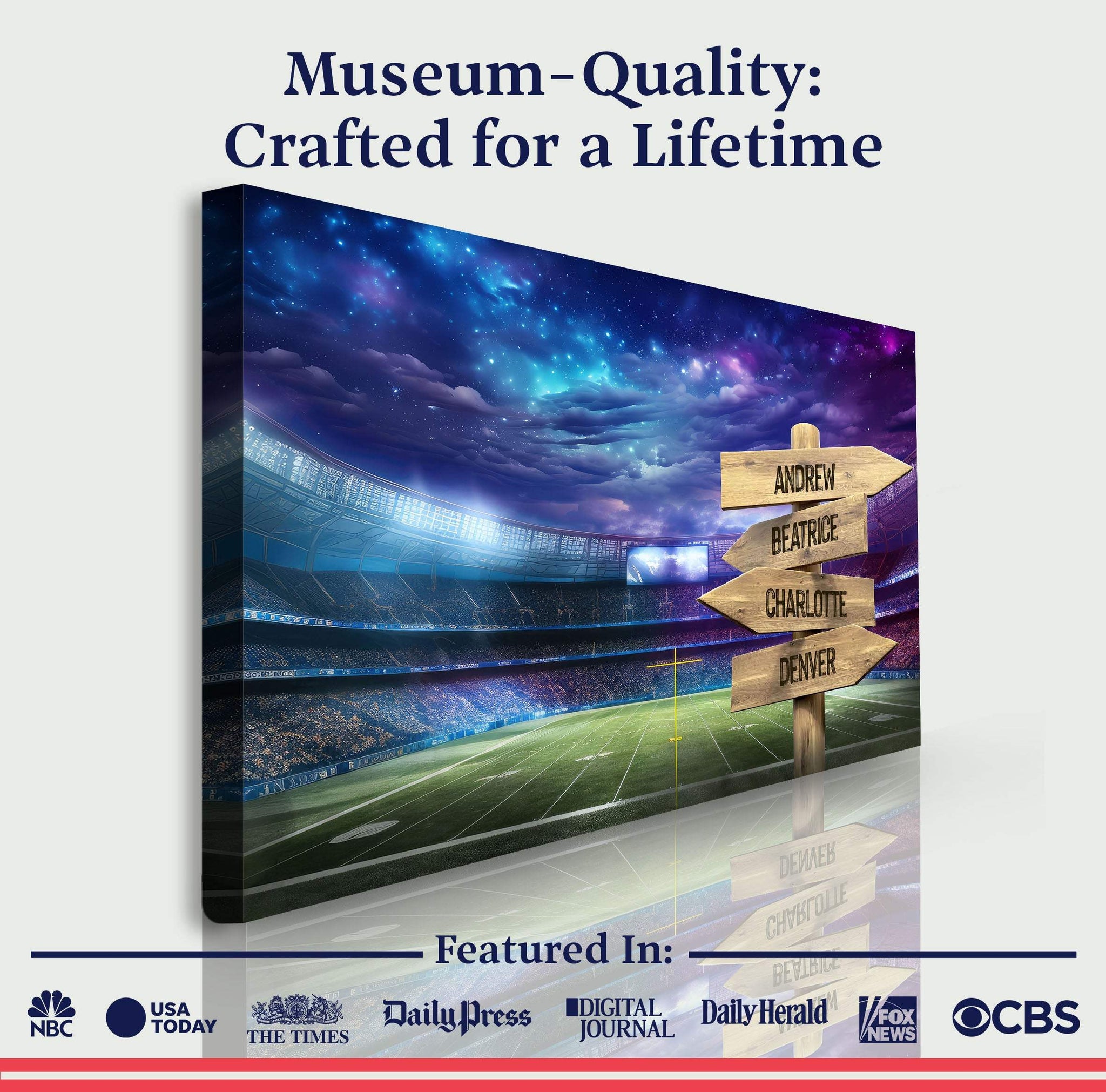 Football Field Family Names Sign - Tailored Canvases - Flyclothing LLC