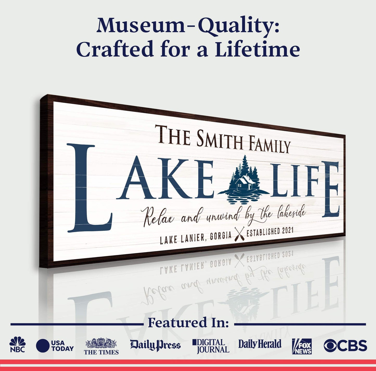 Personalized Lake Life Sign - Tailored Canvases - Flyclothing LLC