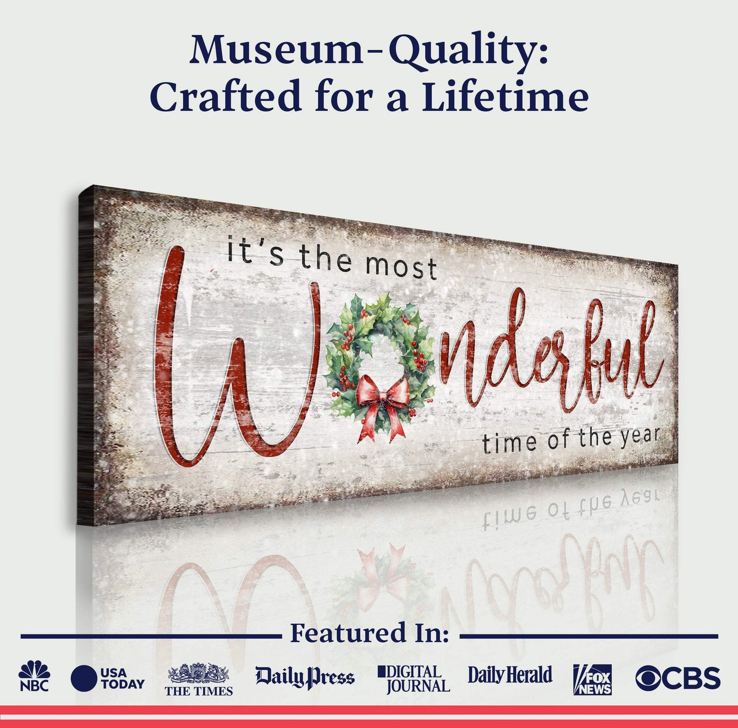 It's the most Wonderful Time of the Year Christmas Sign IV - Tailored Canvases - Flyclothing LLC