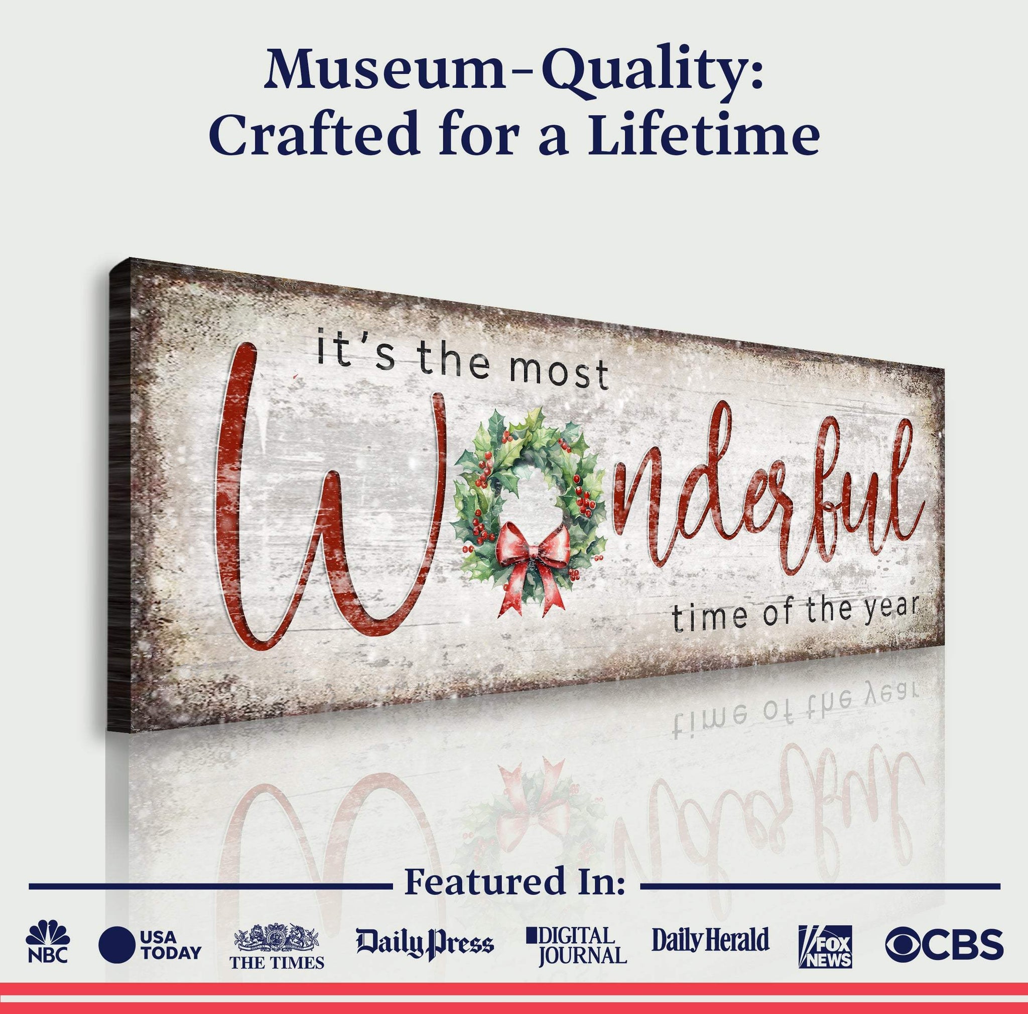 It's the most Wonderful Time of the Year Christmas Sign IV - Tailored Canvases - Flyclothing LLC
