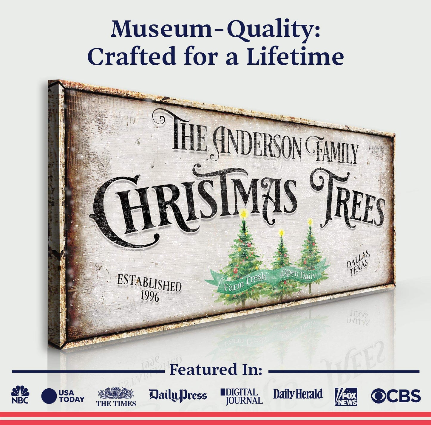 Family Christmas Tree Farm Sign III - Tailored Canvases - Flyclothing LLC