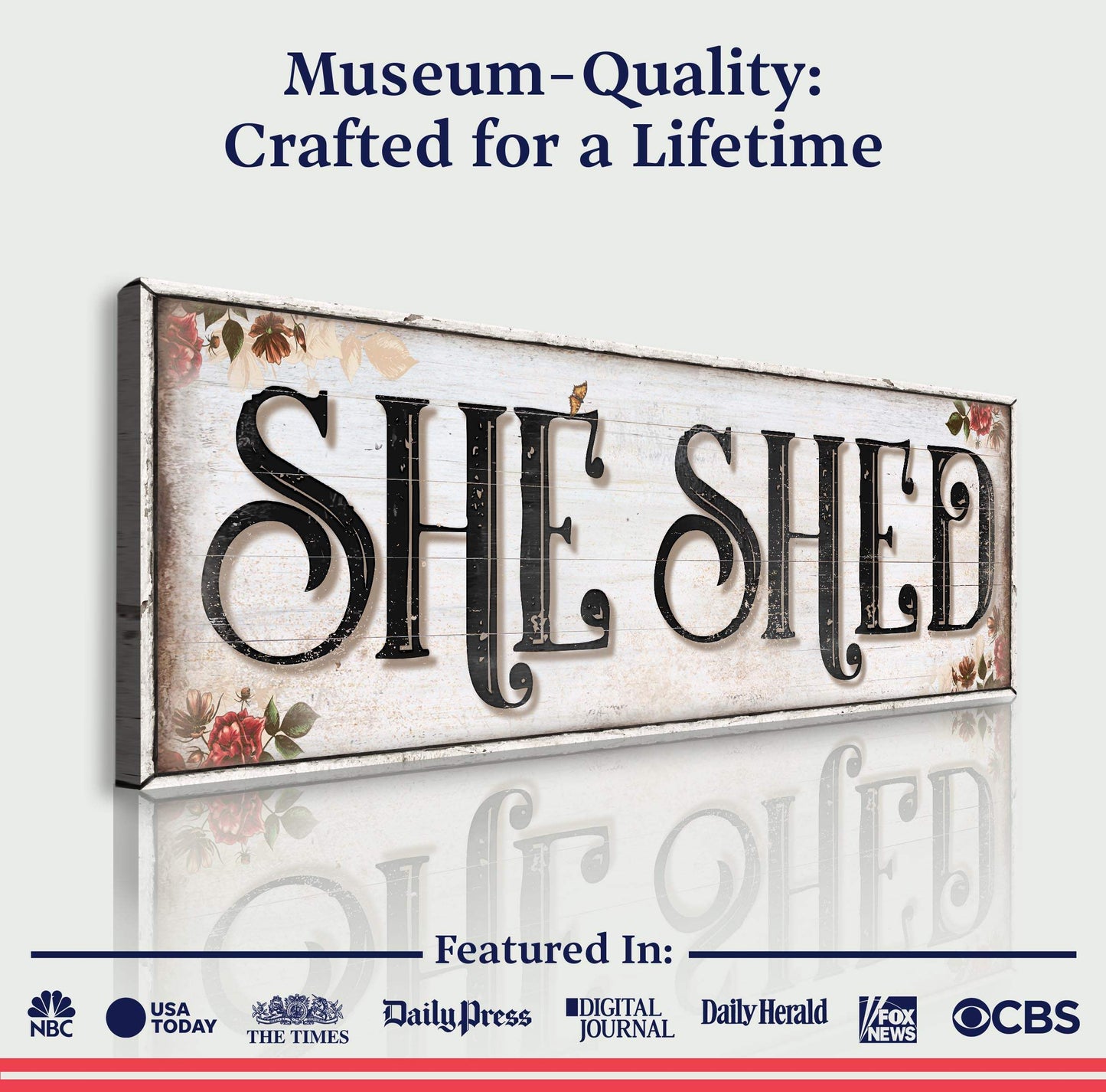 Personalized She Shed Sign XV - Tailored Canvases - Flyclothing LLC