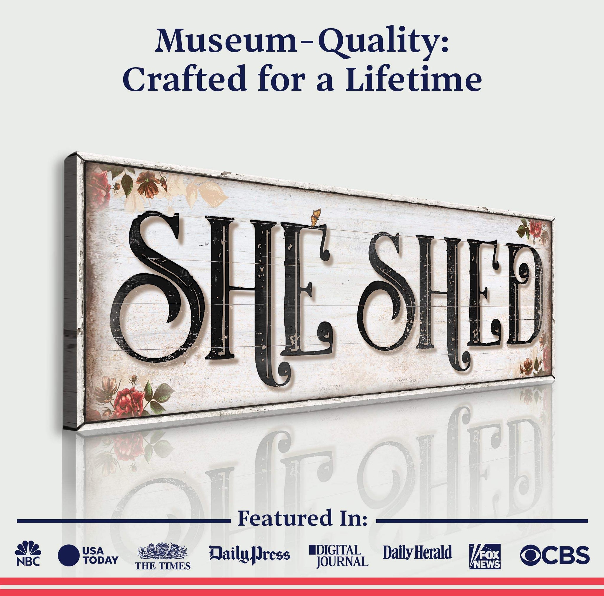 Personalized She Shed Sign XV - Tailored Canvases - Flyclothing LLC