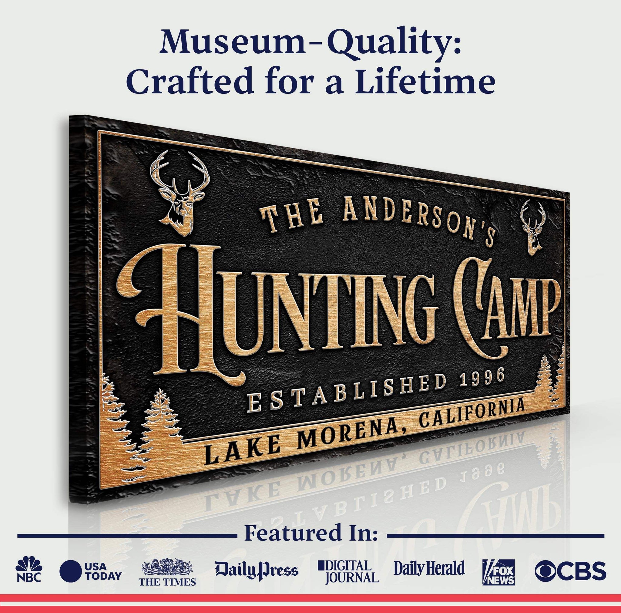 Personalized Family Hunting Camp Sign - Tailored Canvases - Flyclothing LLC