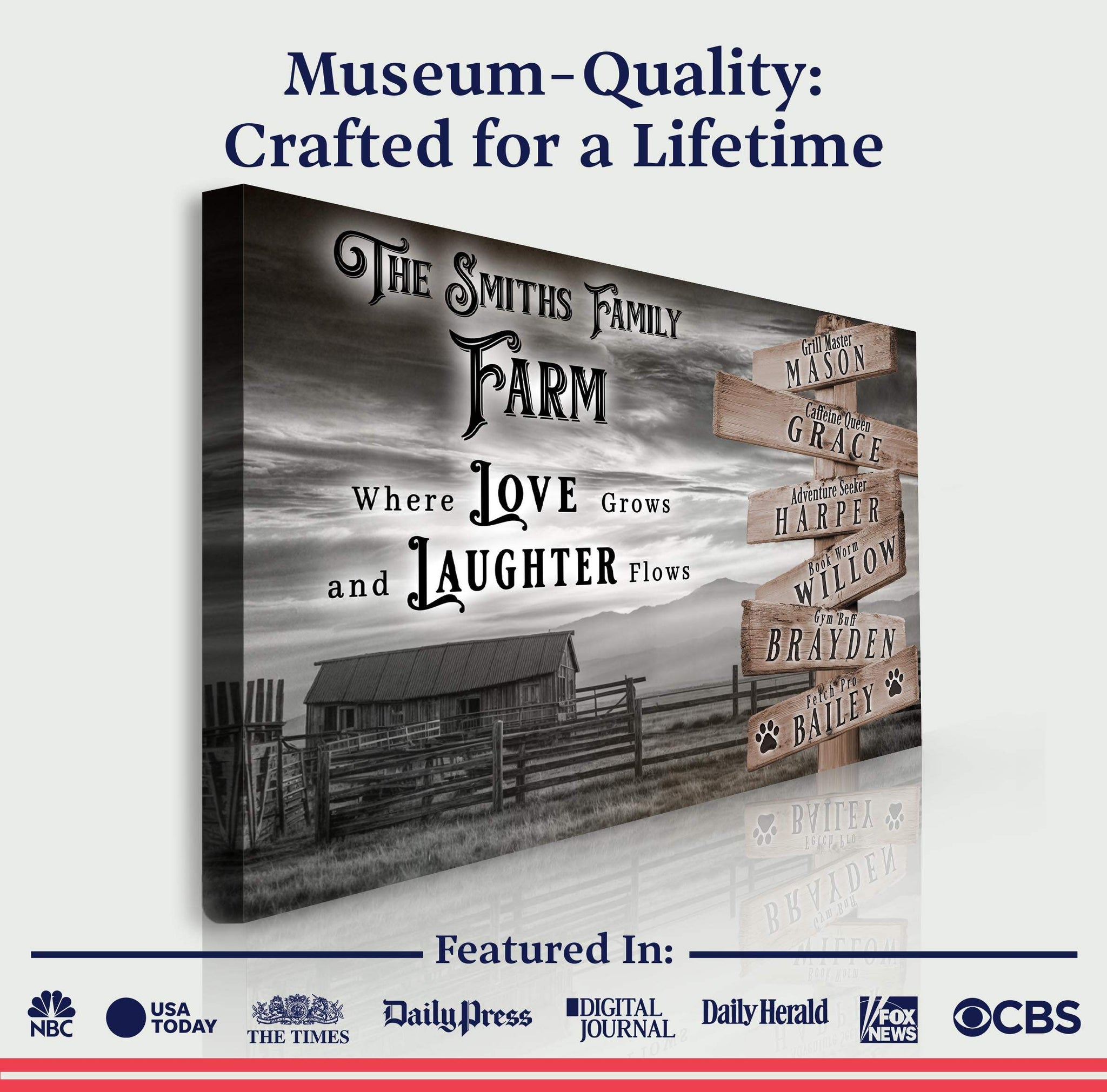 Where Love Grows And Laughter Flows Family Farm Names Sign - Tailored Canvases - Flyclothing LLC