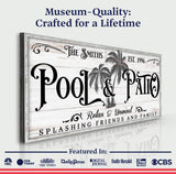 Personalized Pool & Patio Sign VI - Tailored Canvases - Flyclothing LLC