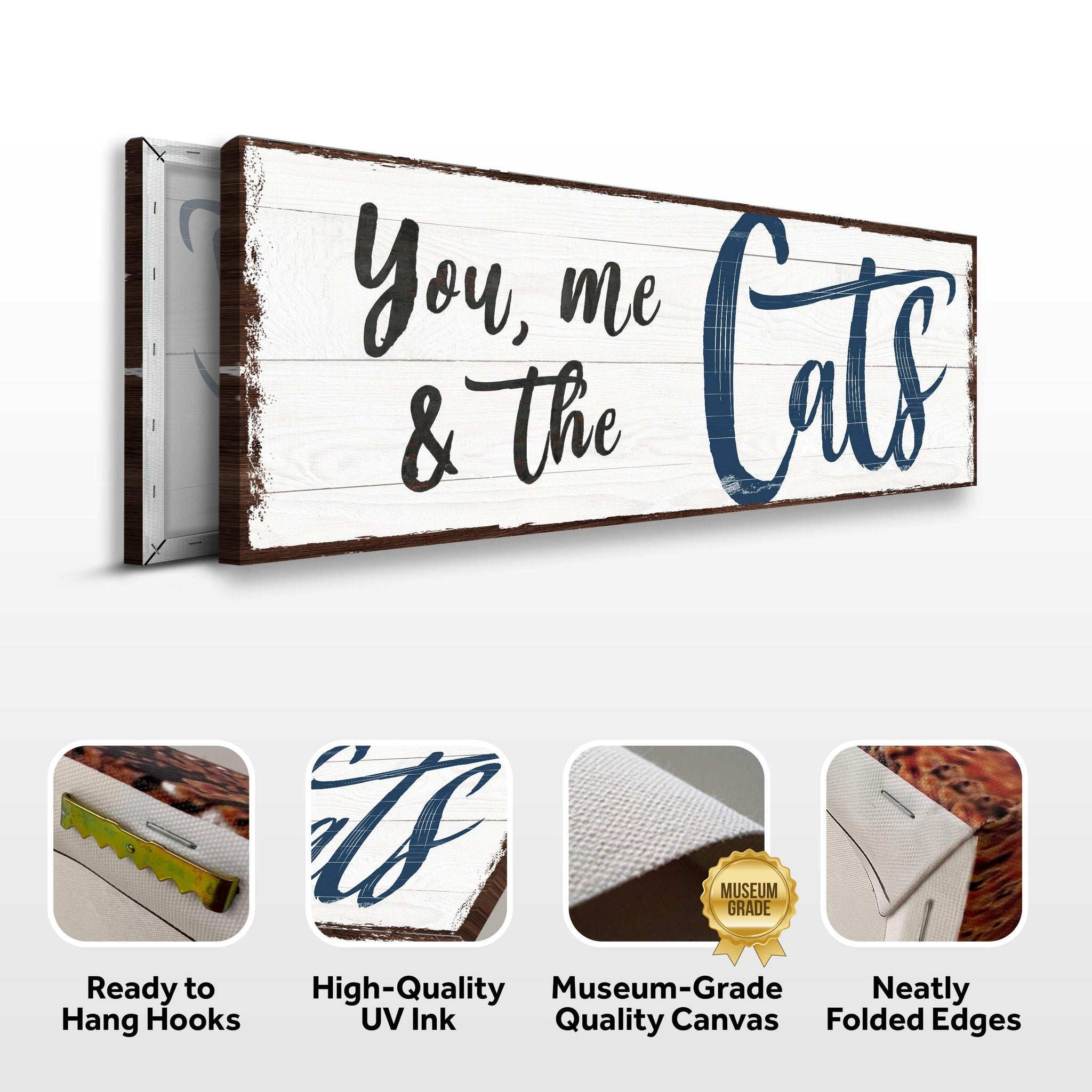 You, Me, And The Cats Sign - Tailored Canvases - Flyclothing LLC