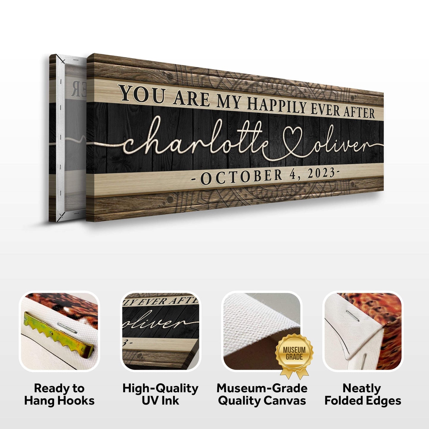 Personalized Happily Ever After Couple Sign V - Tailored Canvases - Flyclothing LLC