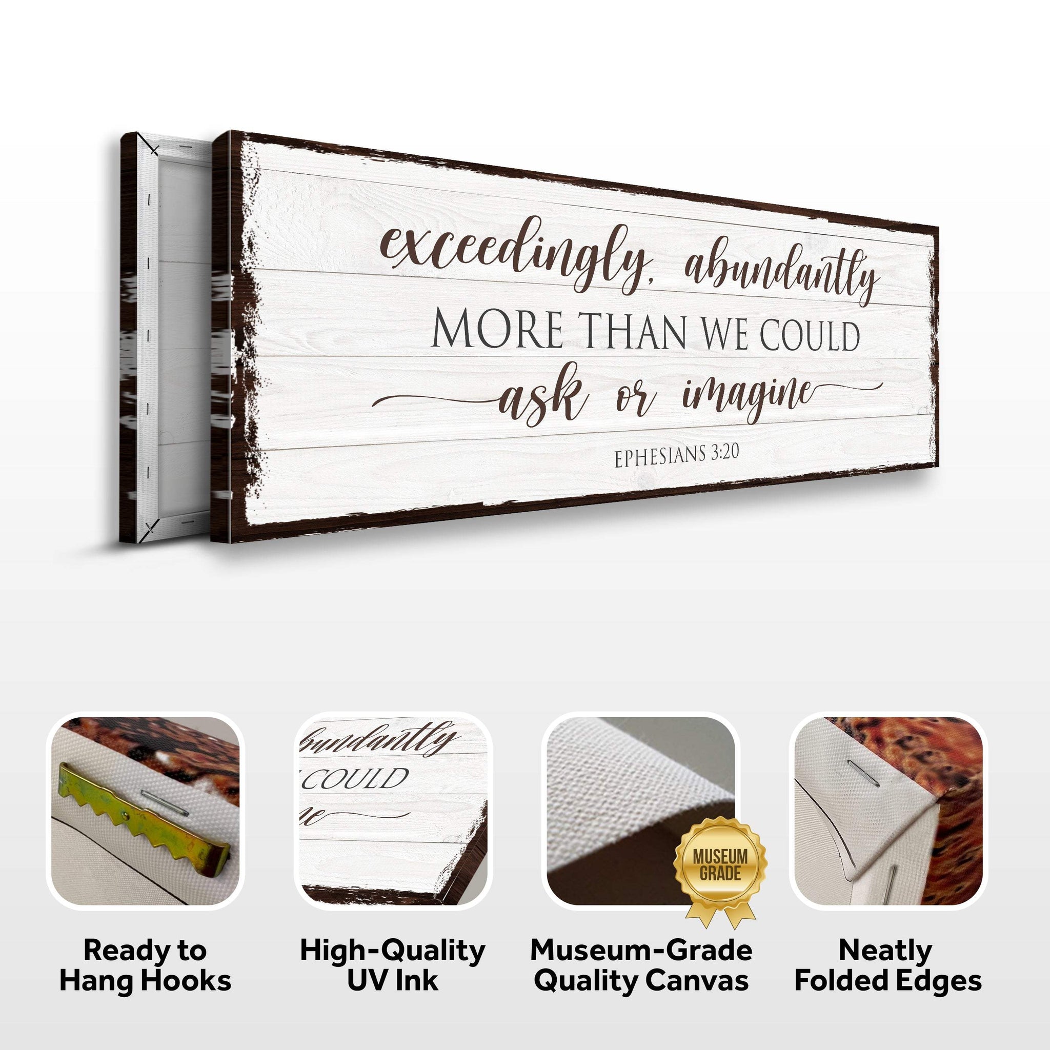 Exceedingly, Abundantly More Than We Could Ask Or Imagine Faith Sign - Tailored Canvases - Flyclothing LLC