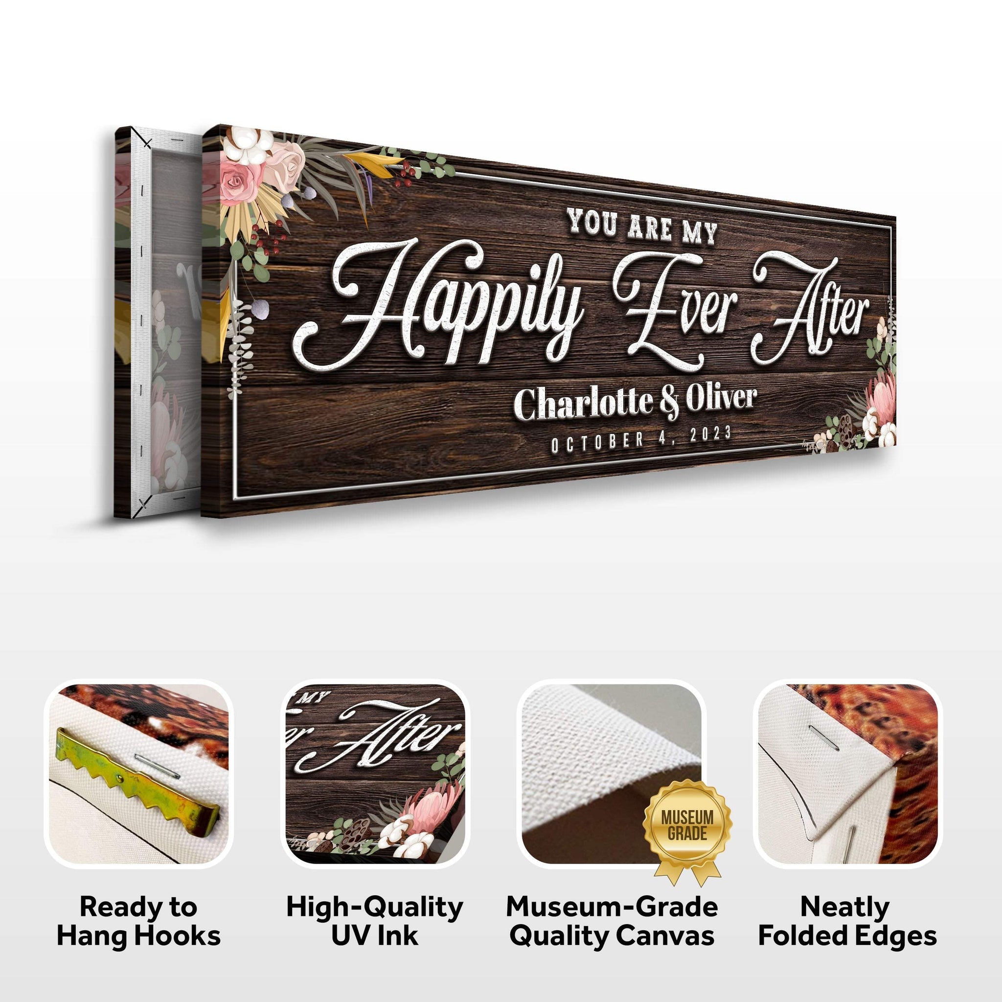Personalized Happily Ever After Couple Sign - Tailored Canvases - Flyclothing LLC