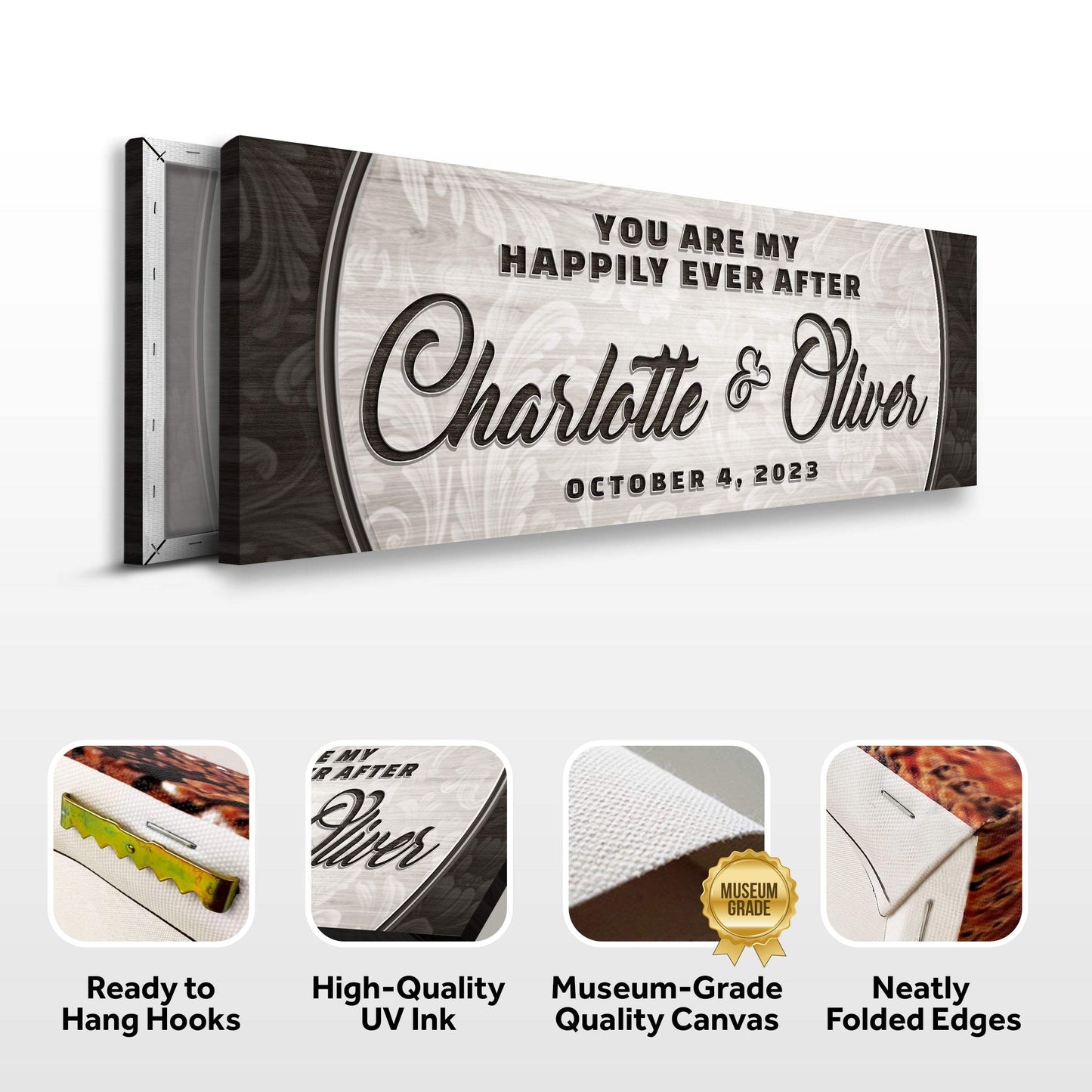 Personalized Happily Ever After Couple Sign III - Tailored Canvases - Flyclothing LLC