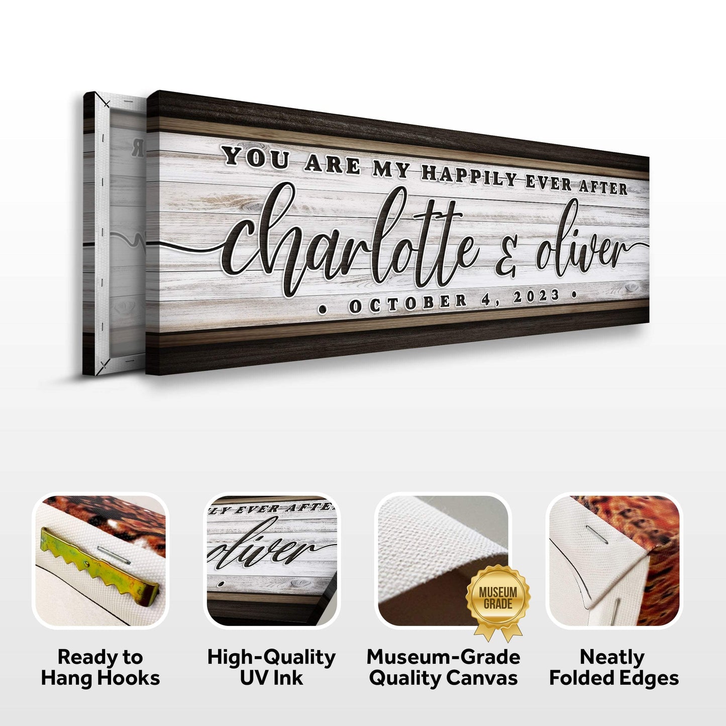 Personalized Happily Ever After Couple Sign II - Tailored Canvases - Flyclothing LLC