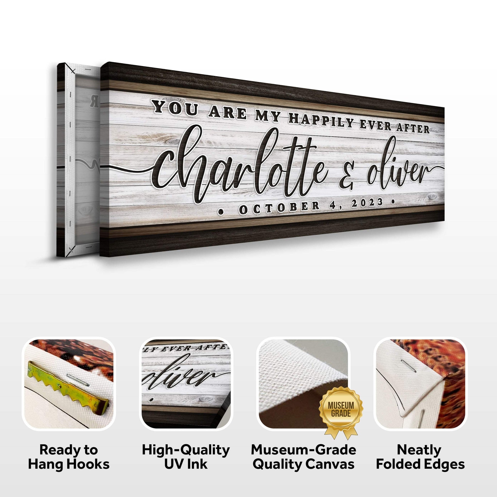 Personalized Happily Ever After Couple Sign II - Tailored Canvases - Flyclothing LLC