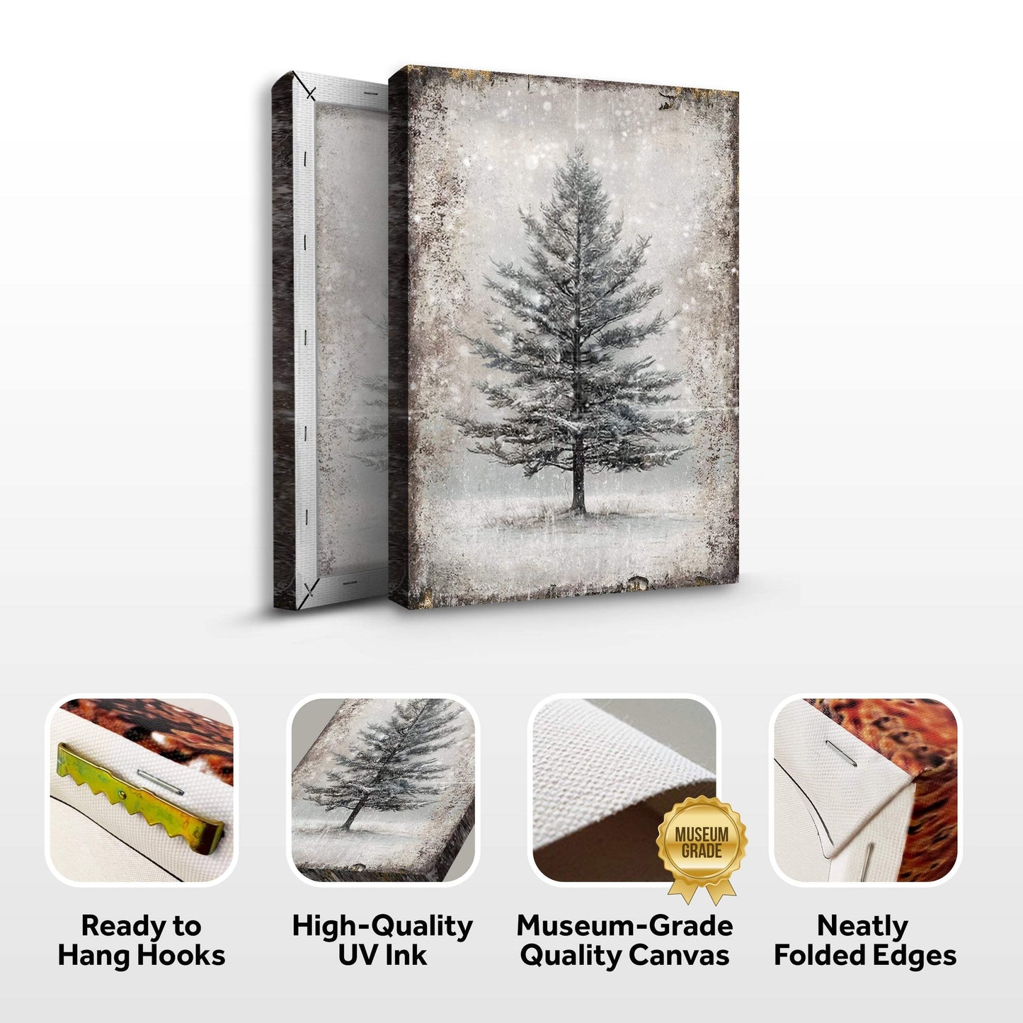 Vintage Christmas Tree Wall Art X - Tailored Canvases - Flyclothing LLC