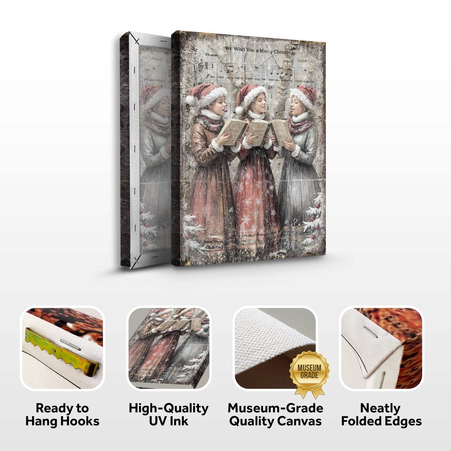 Vintage Christmas Carolers Wall Art - Tailored Canvases - Flyclothing LLC