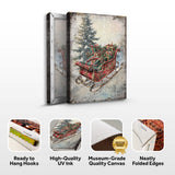 Vintage Christmas Sleigh Sled Wall Art II - Tailored Canvases - Flyclothing LLC