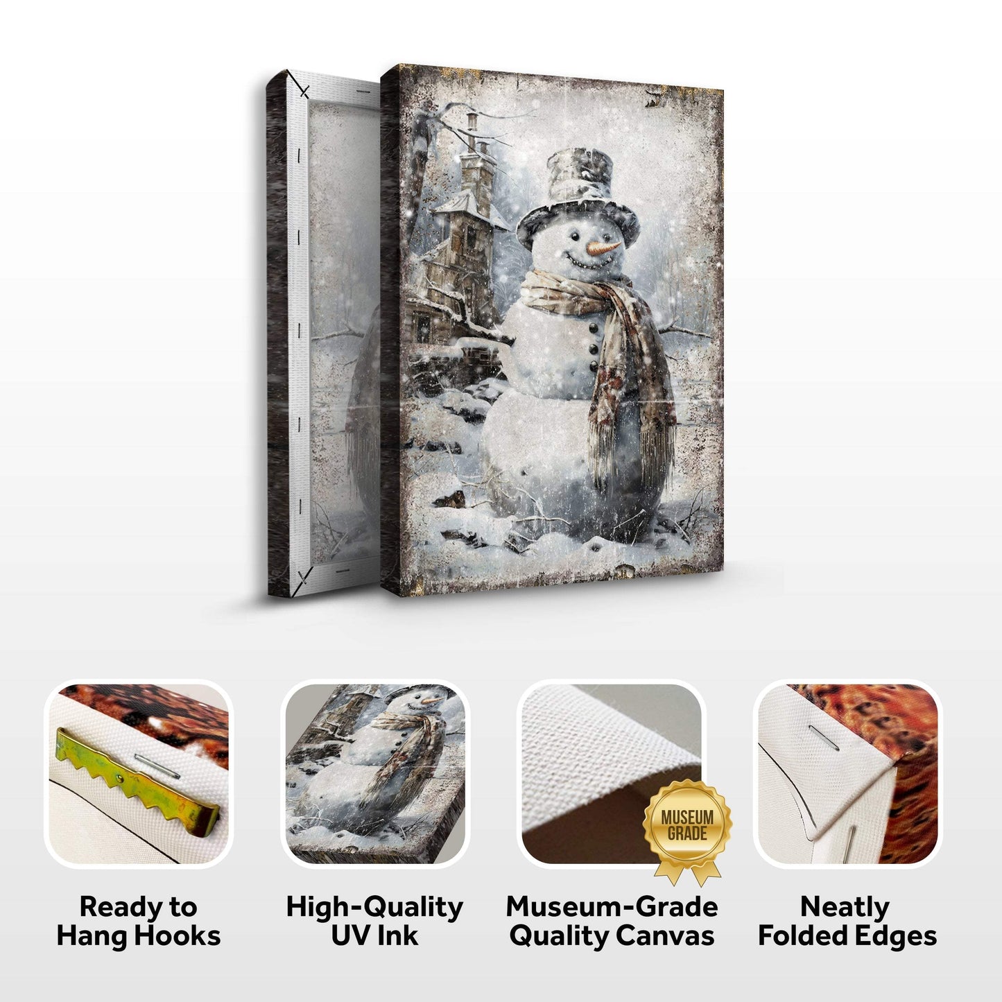 Vintage Church Christmas Wall Art - Tailored Canvases - Flyclothing LLC