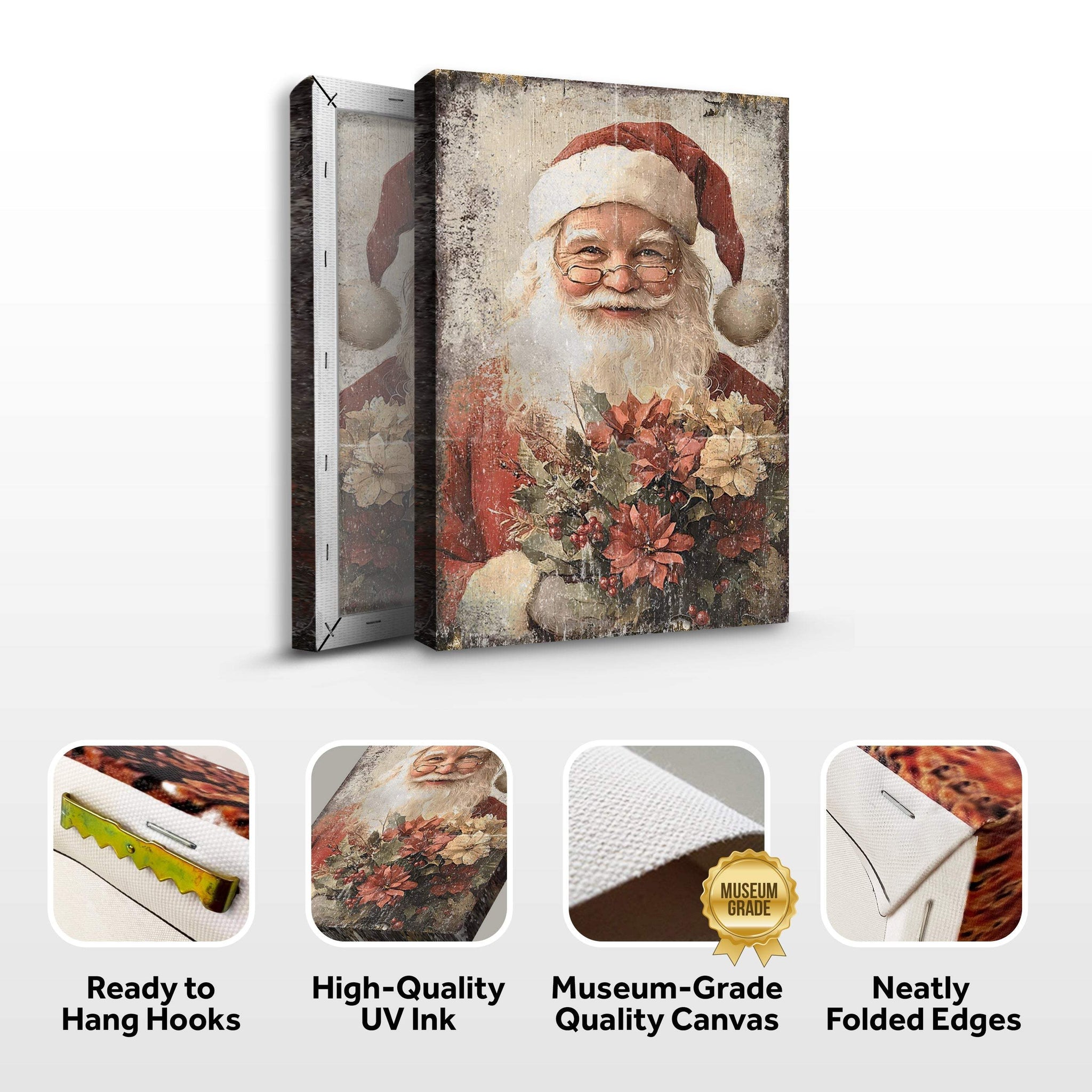 Vintage Christmas Santa Claus Wall Art - Tailored Canvases - Flyclothing LLC