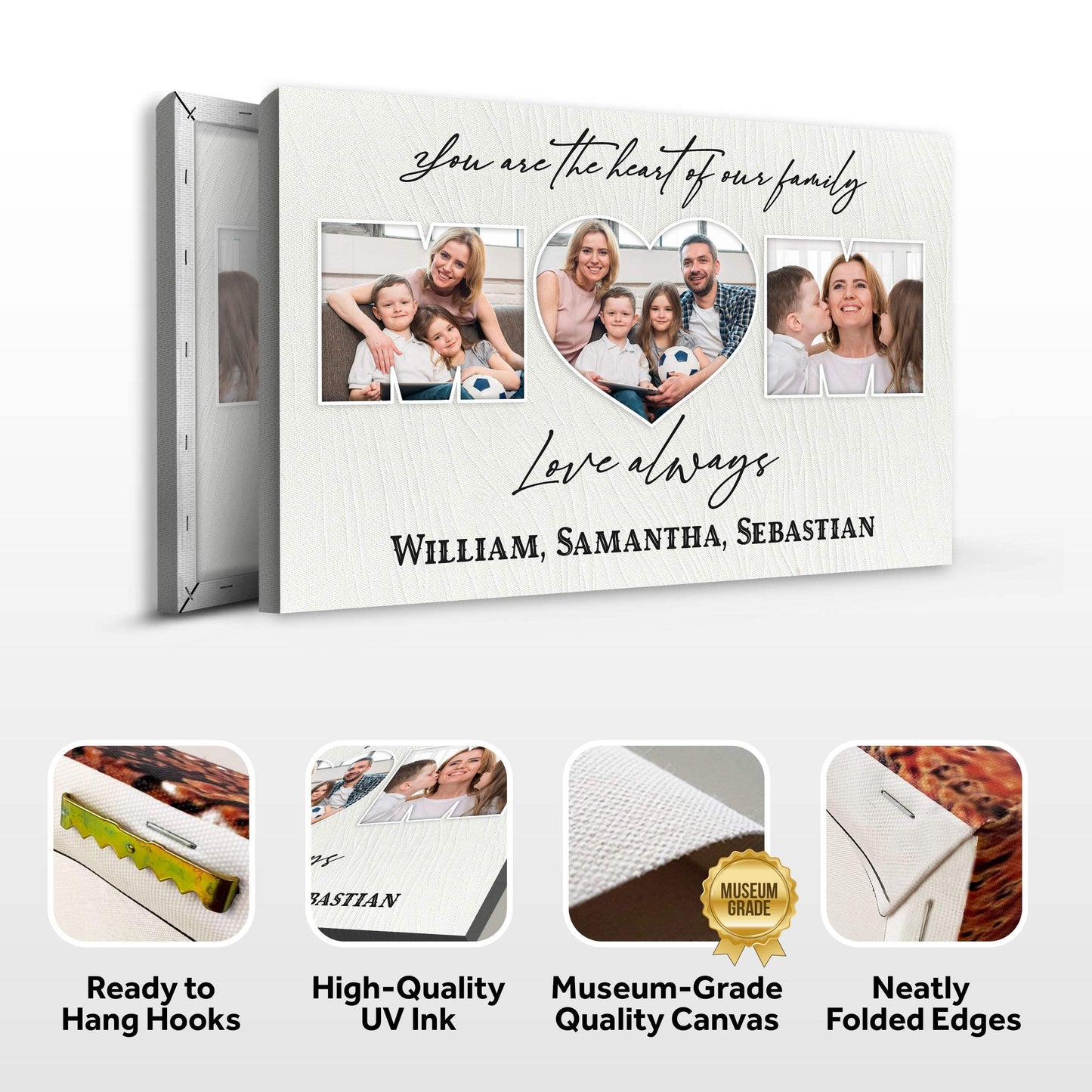 Mother's Day Sign You Are The Heart Of The Family - Tailored Canvases - Flyclothing LLC