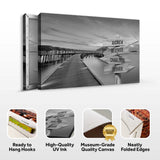 Family Names Monochrome Ocean Dock Sign - Tailored Canvases - Flyclothing LLC