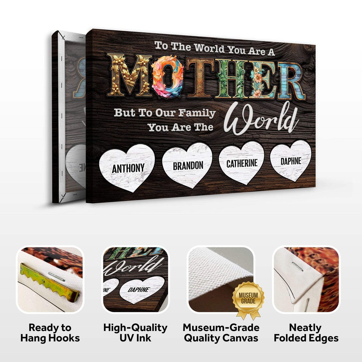 Mother's Day Sign To Our Family You Are The World - Tailored Canvases - Flyclothing LLC