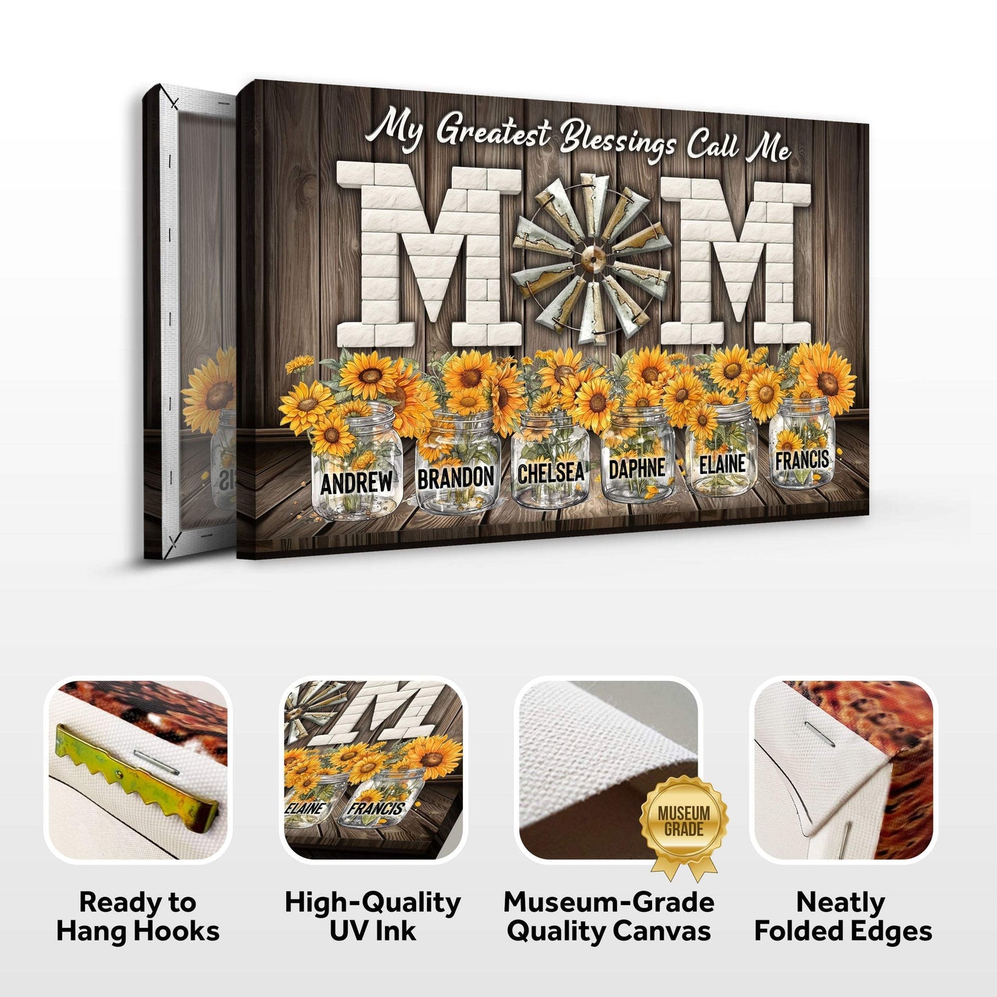 Mother's Day My Greatest Blessings Call Me Mom - Tailored Canvases - Flyclothing LLC