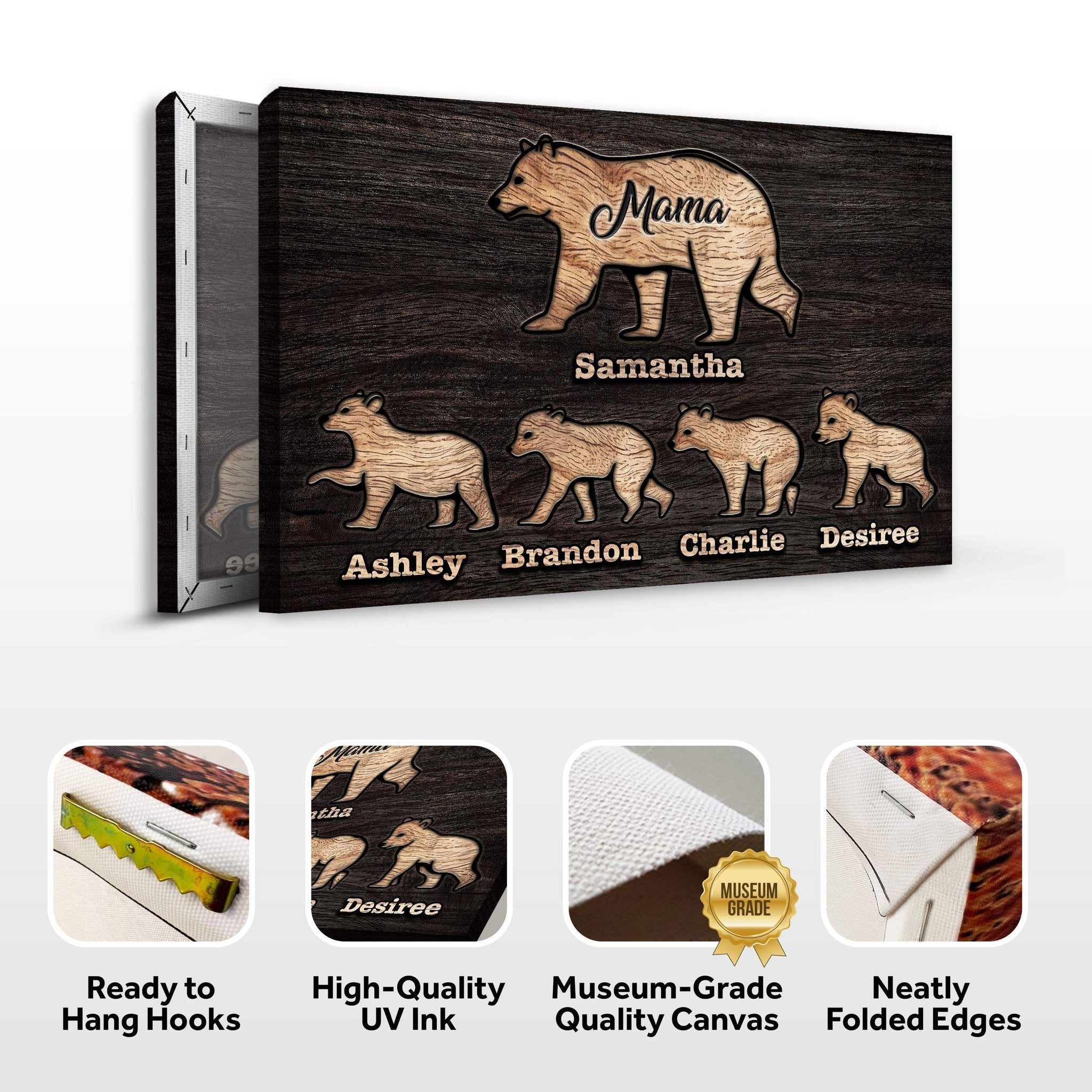 Mother's Day Sign Mother Bear and Cubs - Tailored Canvases - Flyclothing LLC