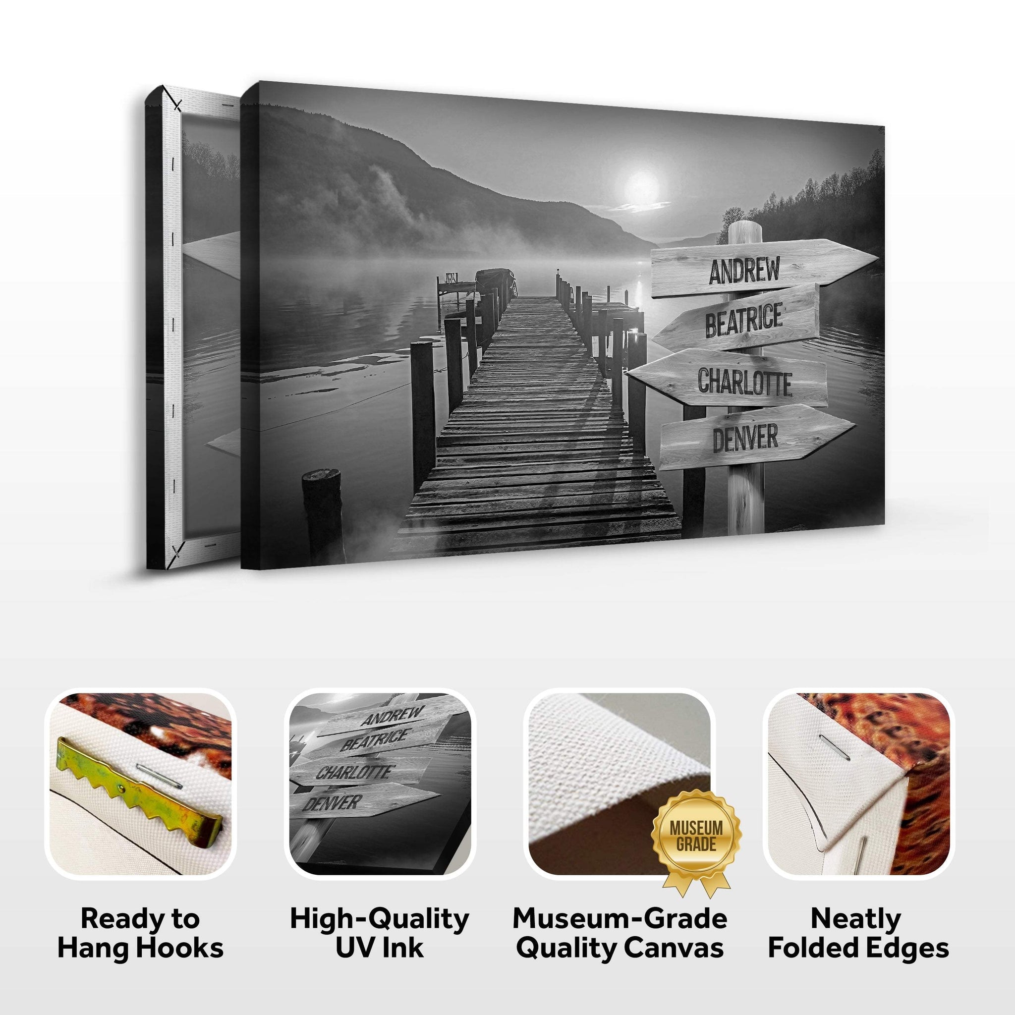 Family Names Lake Dock Sign - Tailored Canvases - Flyclothing LLC