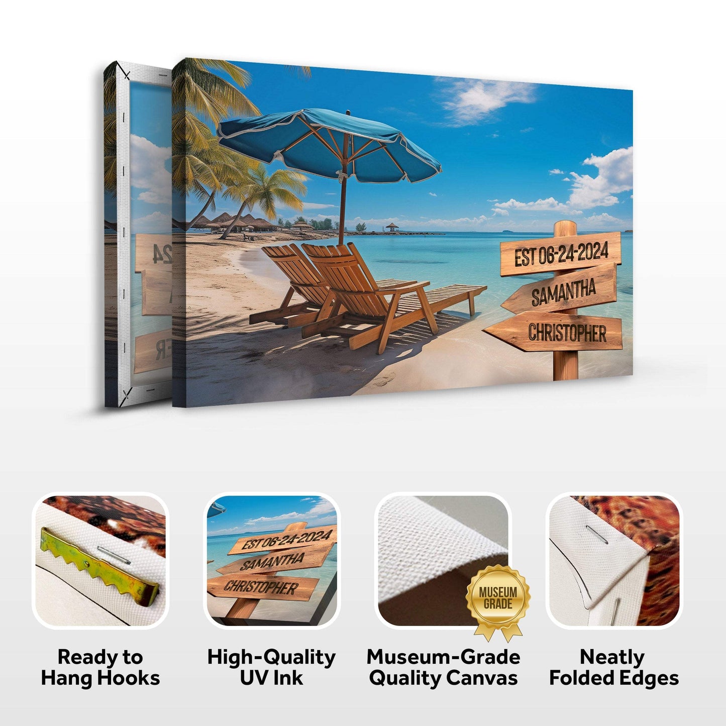 Summer Beach Family Names Sign - Tailored Canvases - Flyclothing LLC
