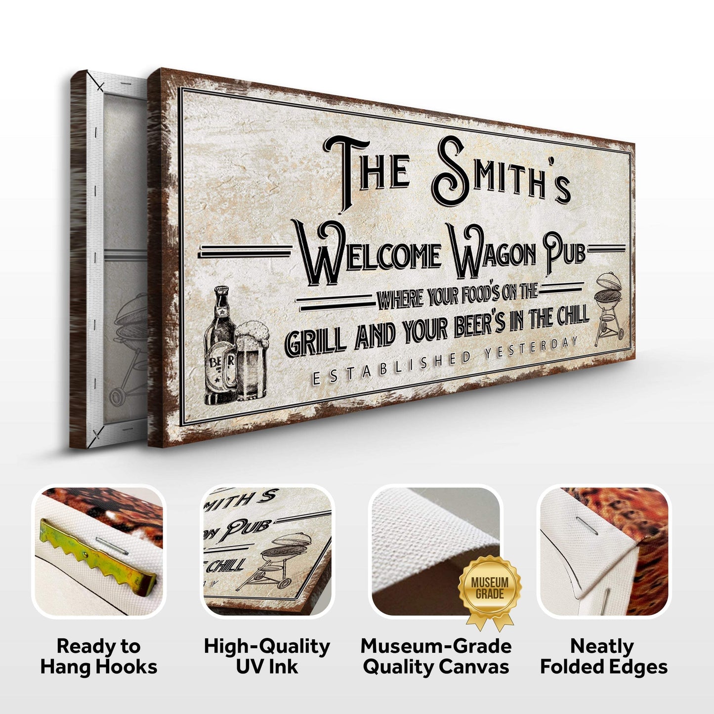 Welcome Wagon Pub Your Beer's In The Chill Sign - Tailored Canvases - Flyclothing LLC