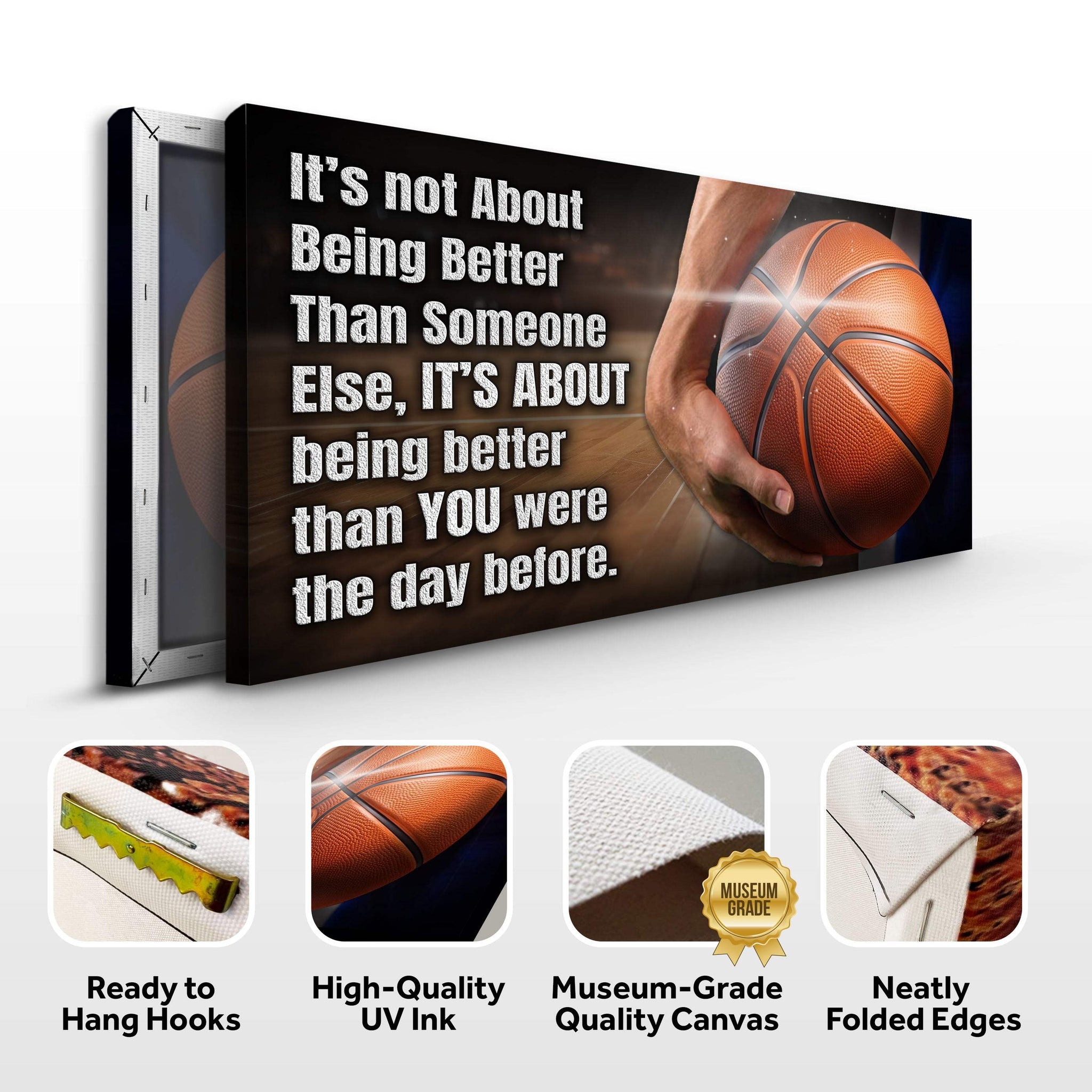 It's Not About Being Better Sports Quote Sign III - Tailored Canvases - Flyclothing LLC