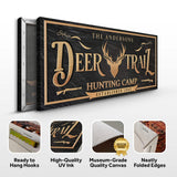 Personalized Deer Trail Hunting Camp Sign - Tailored Canvases - Flyclothing LLC